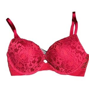 Victoria Secret Very Sexy Red PushUp Pigeonnant Bra 32C